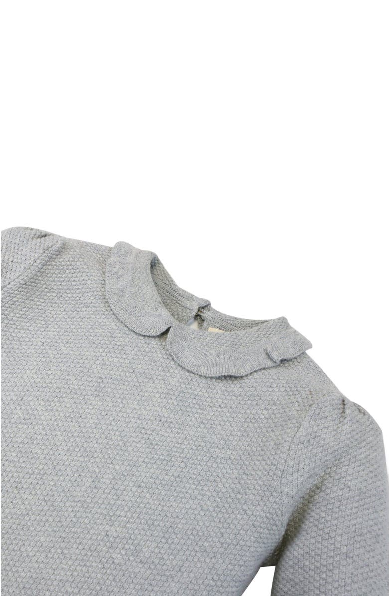 Hope & Henry Baby Girls' Peter Pan Collar Long Sleeve Sweater, Infant, Alternate, color, Gray Heather Texture