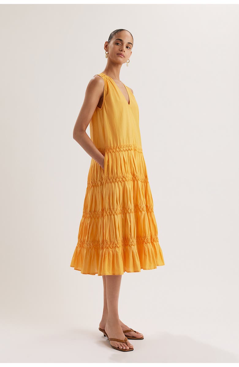 Merlette Wallis Smocked Dress, Alternate, color, Marigold