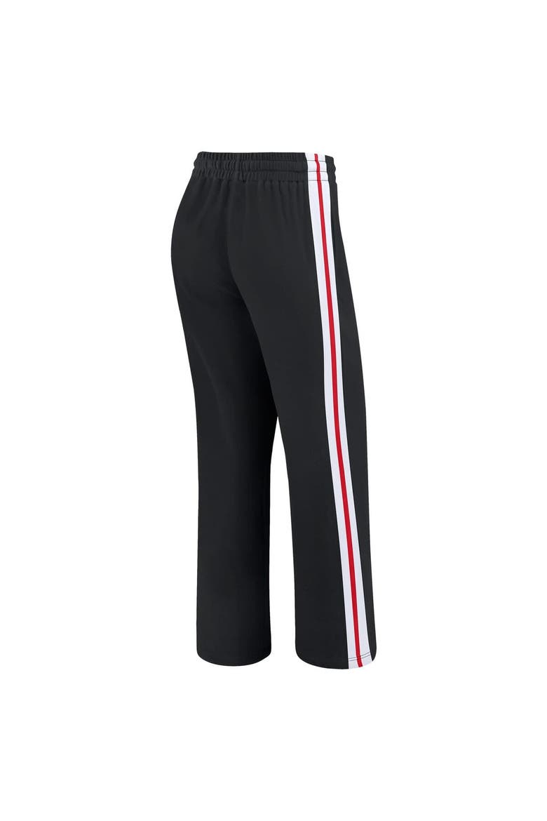 Women's WEAR by Erin Andrews Black Atlanta Falcons Color-Block Straight Leg Pants, Alternate, color, Black