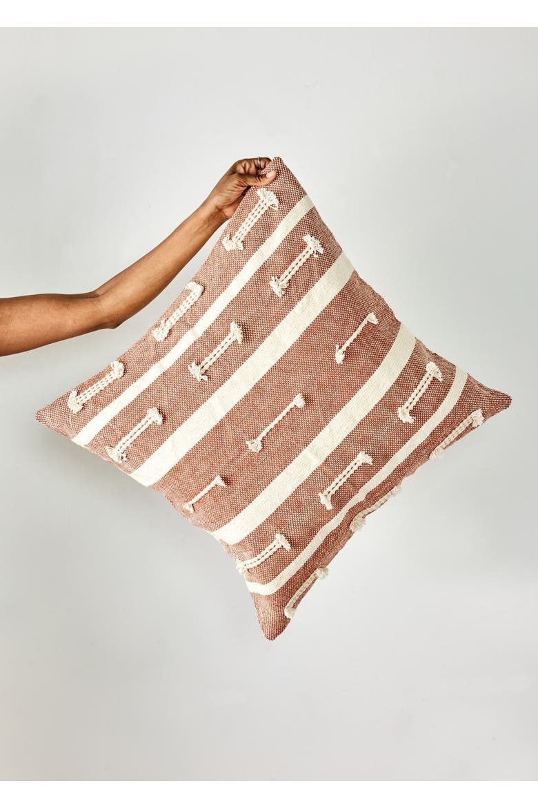 Boho Sienna Euro Sham Cotton Throw Pillow - with Insert, Main, color, Natural