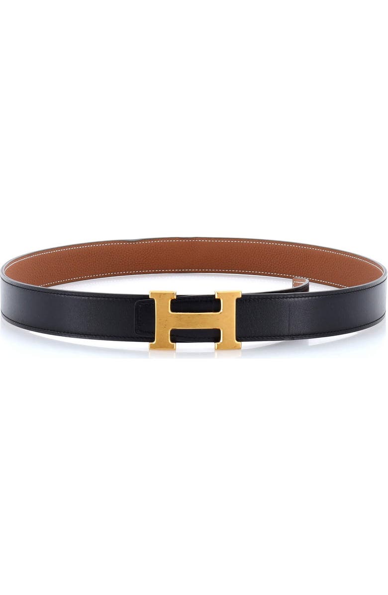 Pre-Owned Hermes Constance Martelee H Reversible Belt Leather with Brushed Hardware Medium, Alternate, color, Black