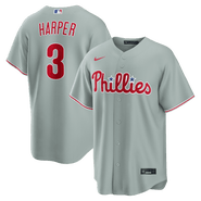 Nike Men's Nike Bryce Harper Gray Philadelphia Phillies Road Replica Jersey
