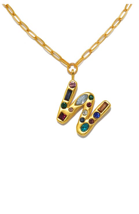 Emilie Crystal Initial Pendant Necklace