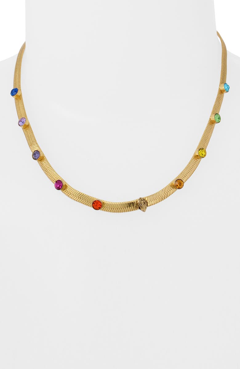 Kurt Geiger London Crystal Station Snake Chain Necklace, Alternate, color, 
