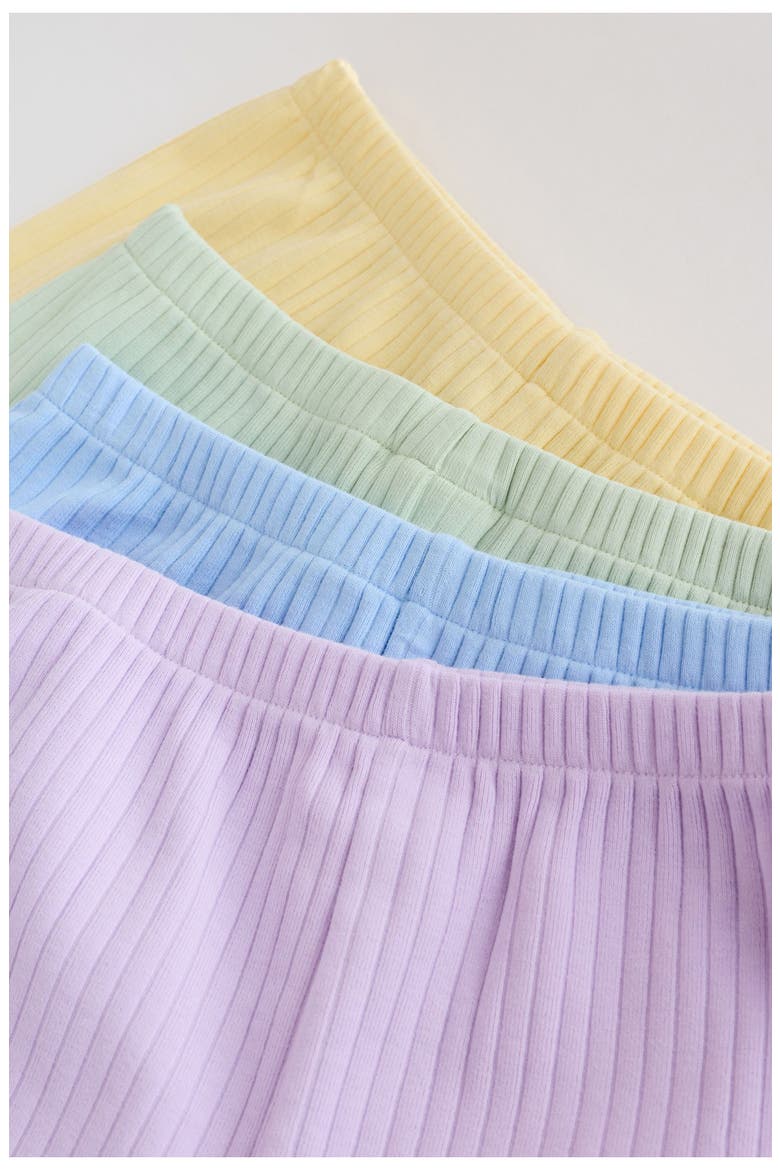 Kids' 4-Pack Frill Ribbed Shorts, Alternate, color, PURPLE MULTI