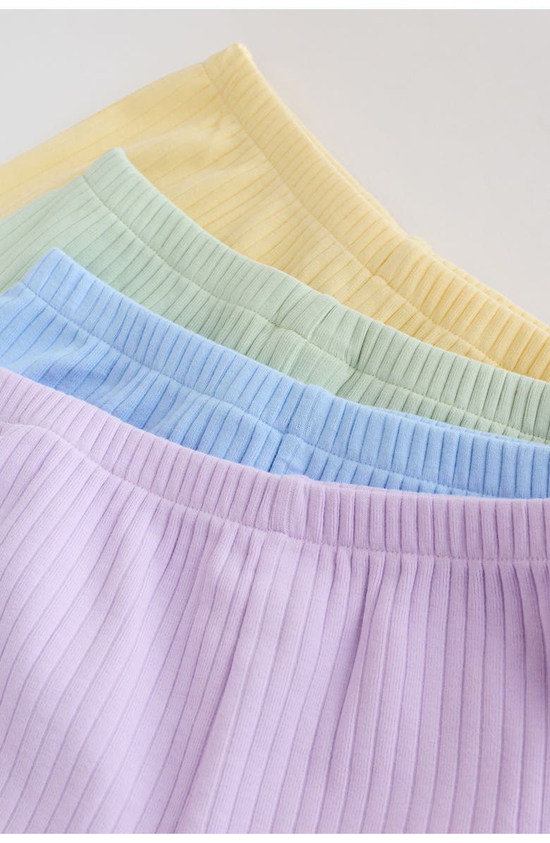 NEXT Kids' 4-Pack Frill Ribbed Shorts, Alternate, color, Purple Multi