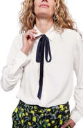 WILDFANG The Empower long Sleeve Bow Button Up