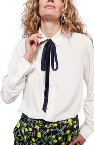 WILDFANG The Empower long Sleeve Bow Button Up