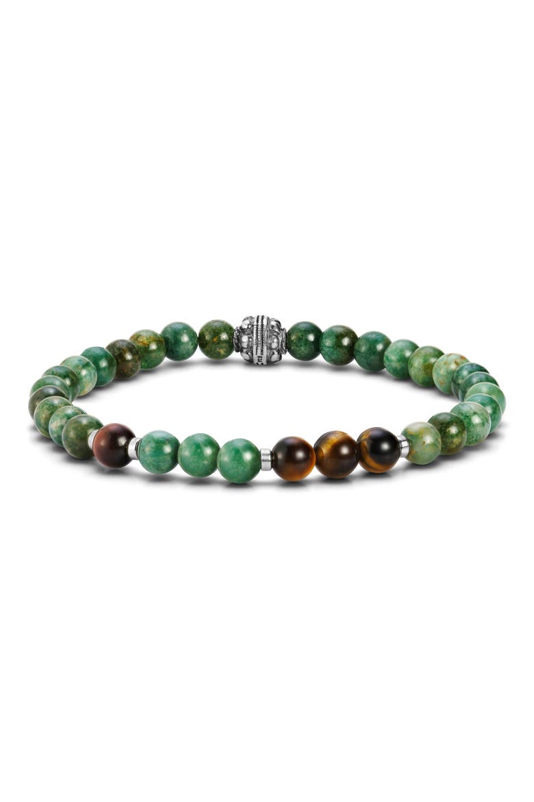 Hideaway Beaded Stretch Bracelet, Main, color, GREEN