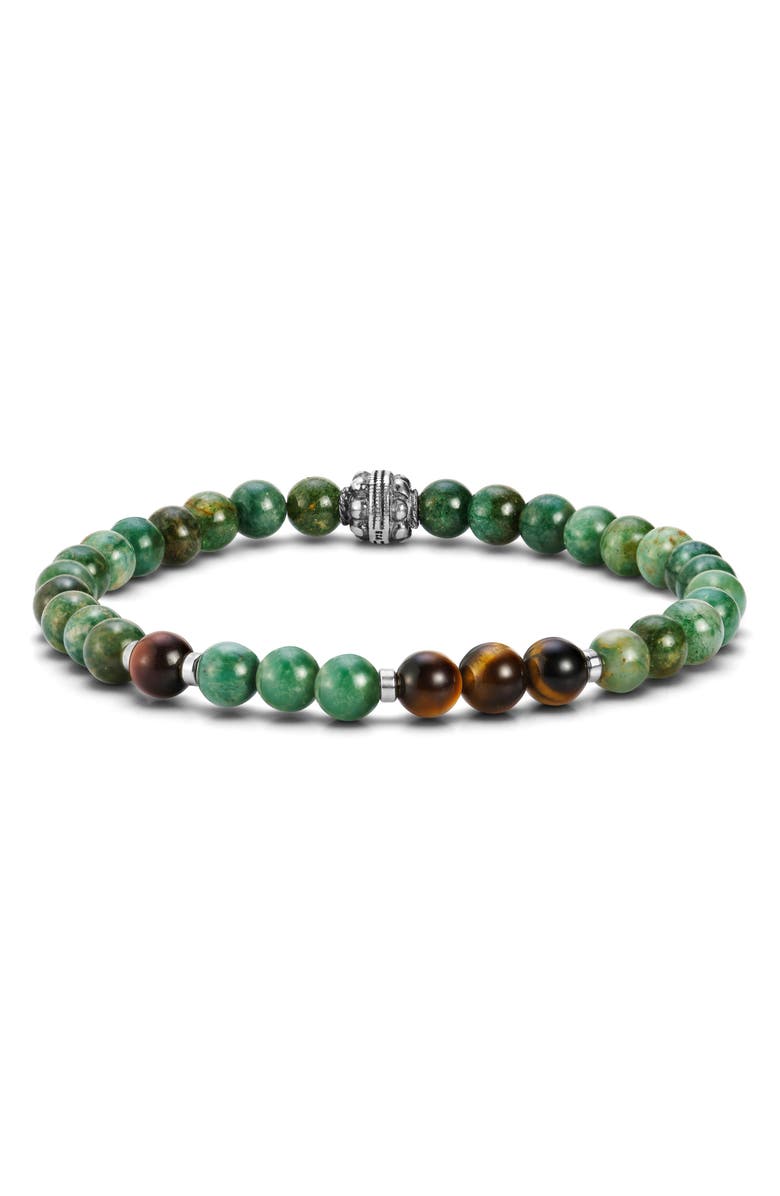 Jonas Studio Hideaway Beaded Stretch Bracelet, Main, color, Green
