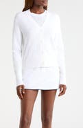 G/FORE Pointelle Knit Button Front Golf Cardigan