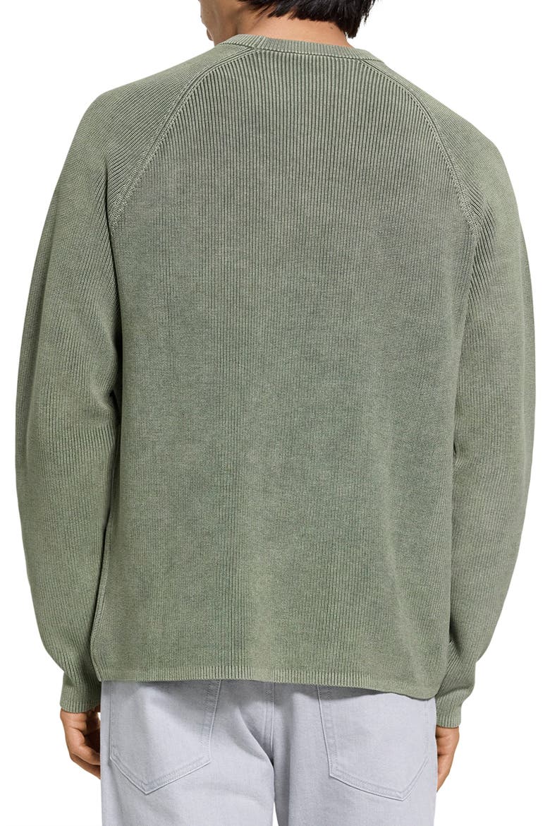 Washed Crewneck in Cotton Sweater, Alternate, color, WASHED LIGHT IVY