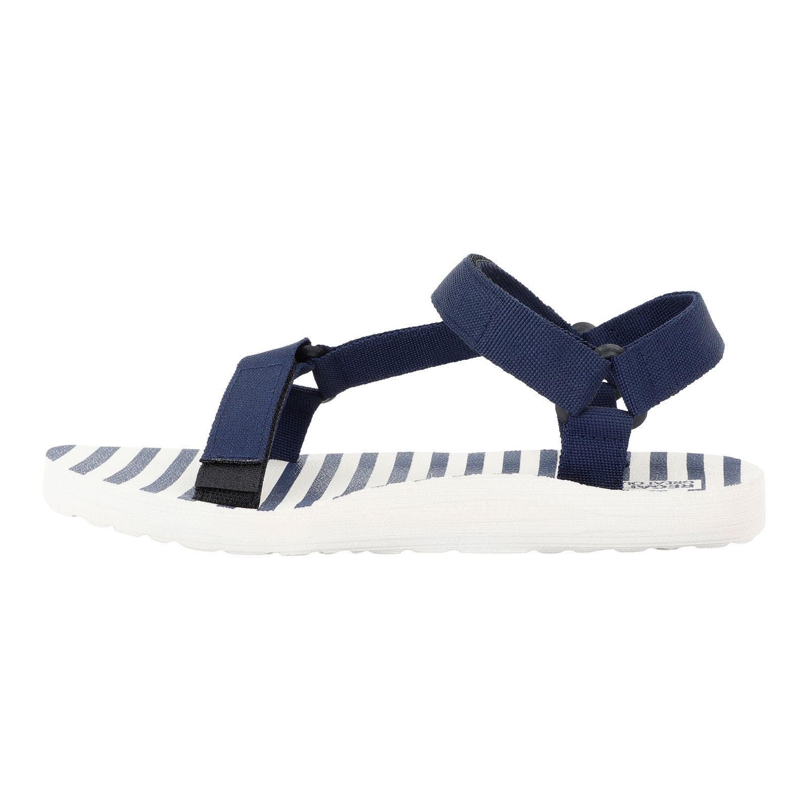 Lady Vendeavour Striped Sandals, Alternate, color, Navy and Navy