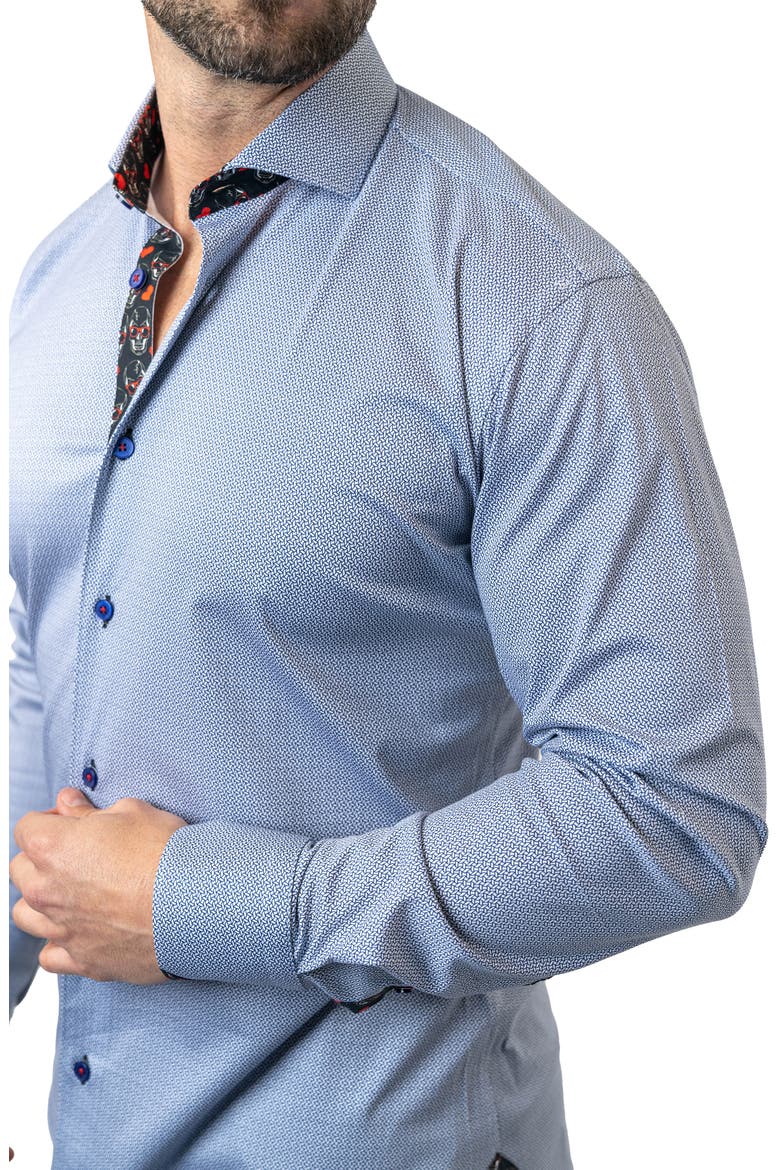 Einstein Stretchparallel 96 Blue Contemporary Fit Button-Up Shirt, Alternate, color, BLUE