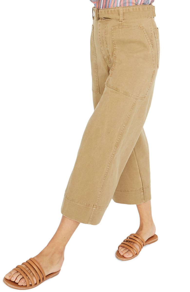 Madewell Utility Crop Wide Leg Pants, Alternate, color,