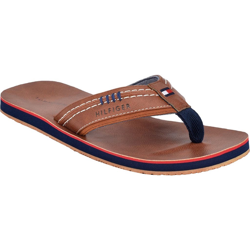 Tommy Hilfiger Destino Flip Flop In Cognac