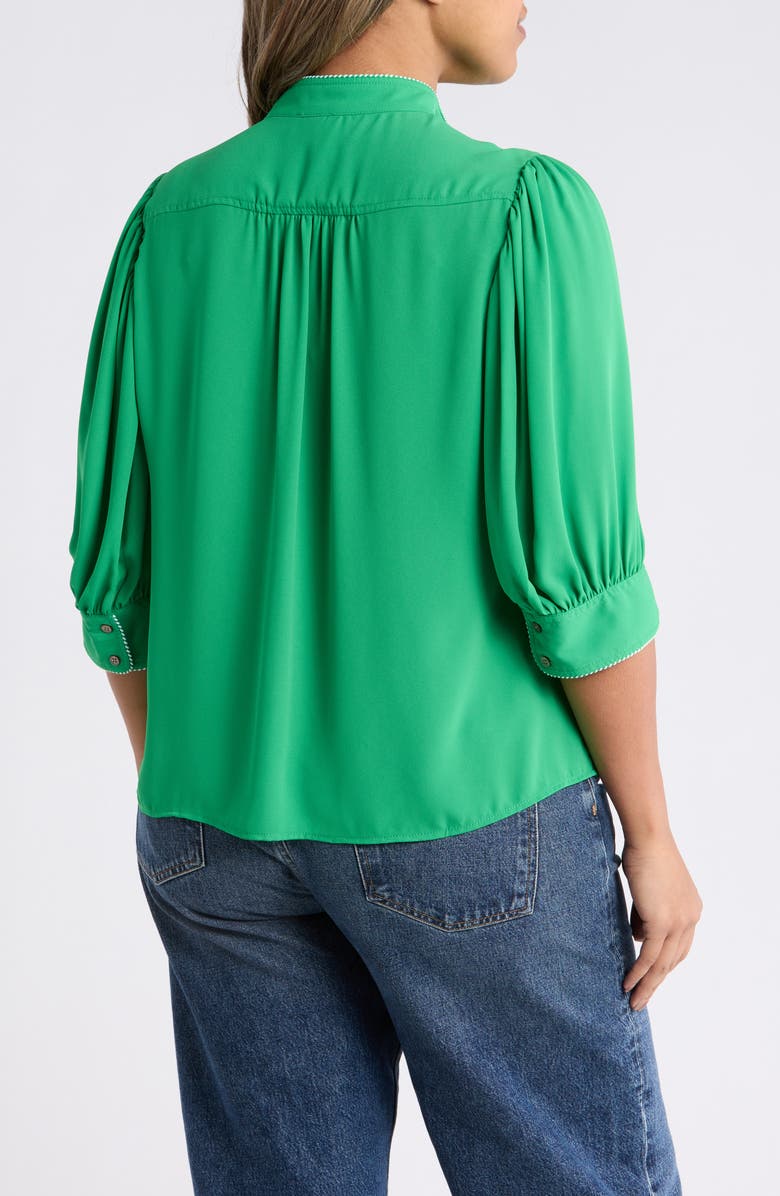 CeCe Pearce Trim Top, Alternate, color, Vibrant Kelly