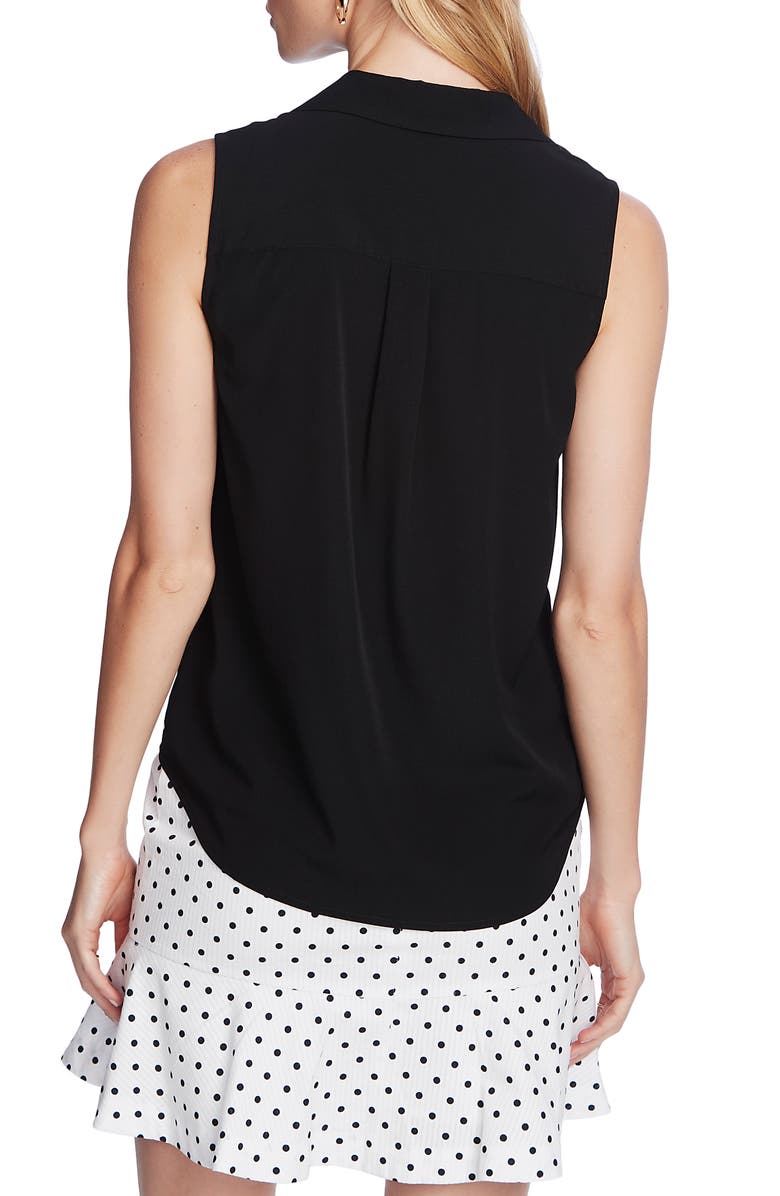 Court & Rowe Collared Button Front Sleeveless Shirt, Alternate, color, 