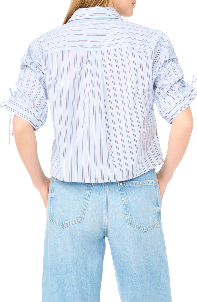 1.STATE Gathered Sleeve Shirt, Alternate, color, Xenon Blue