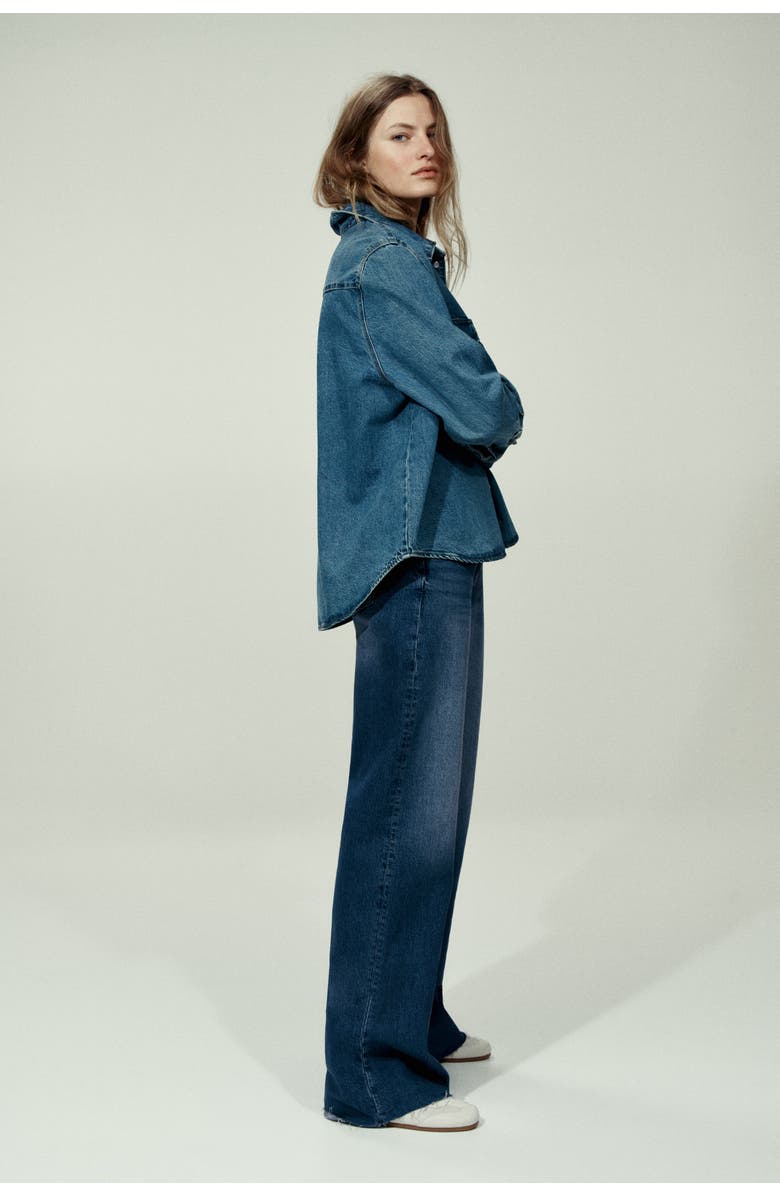 H&M Harper high rise wide leg jeans, Alternate, color, Dark Denim Blue