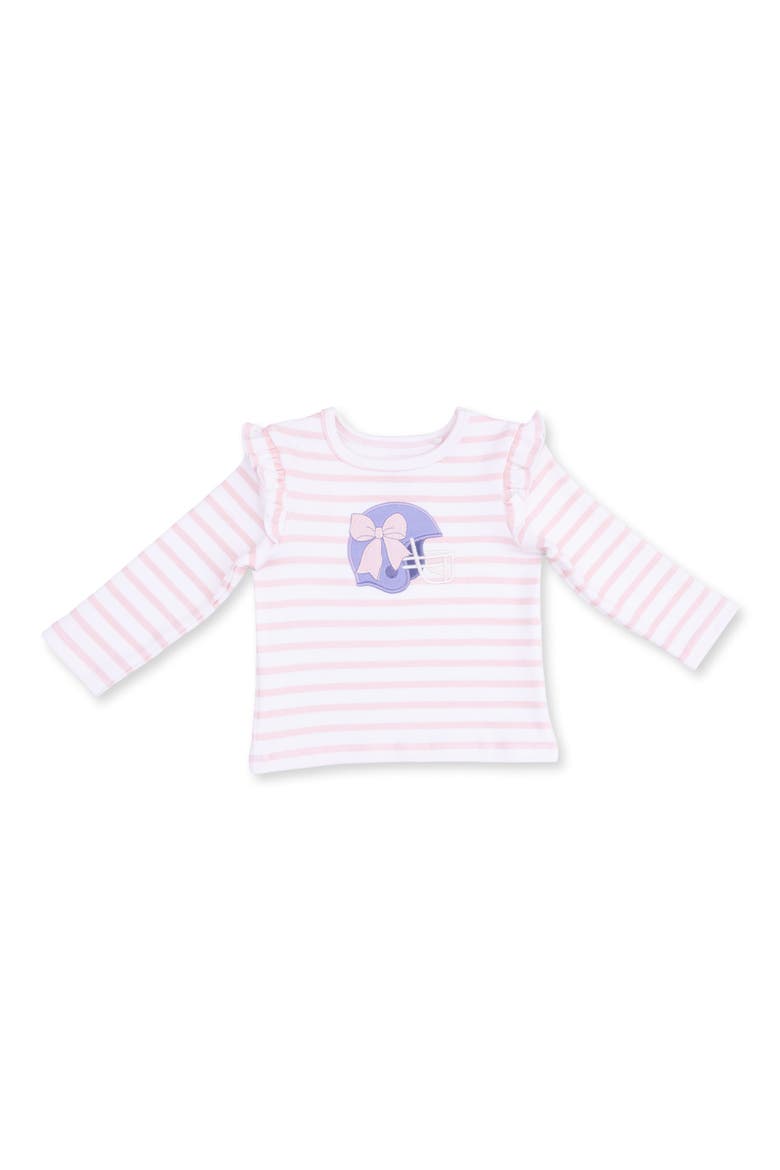 Kids' Football Helmet Graphic Long Sleeve T-Shirt, Main, color, PINK WHITE