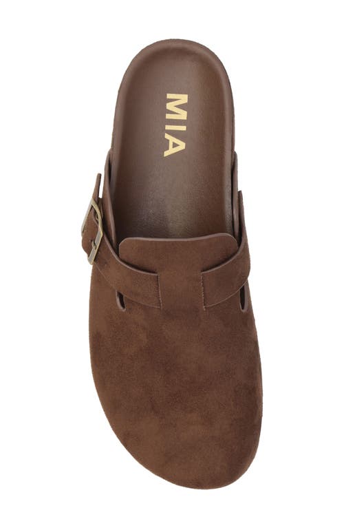 Mia Buckle Strap Mule In Brown