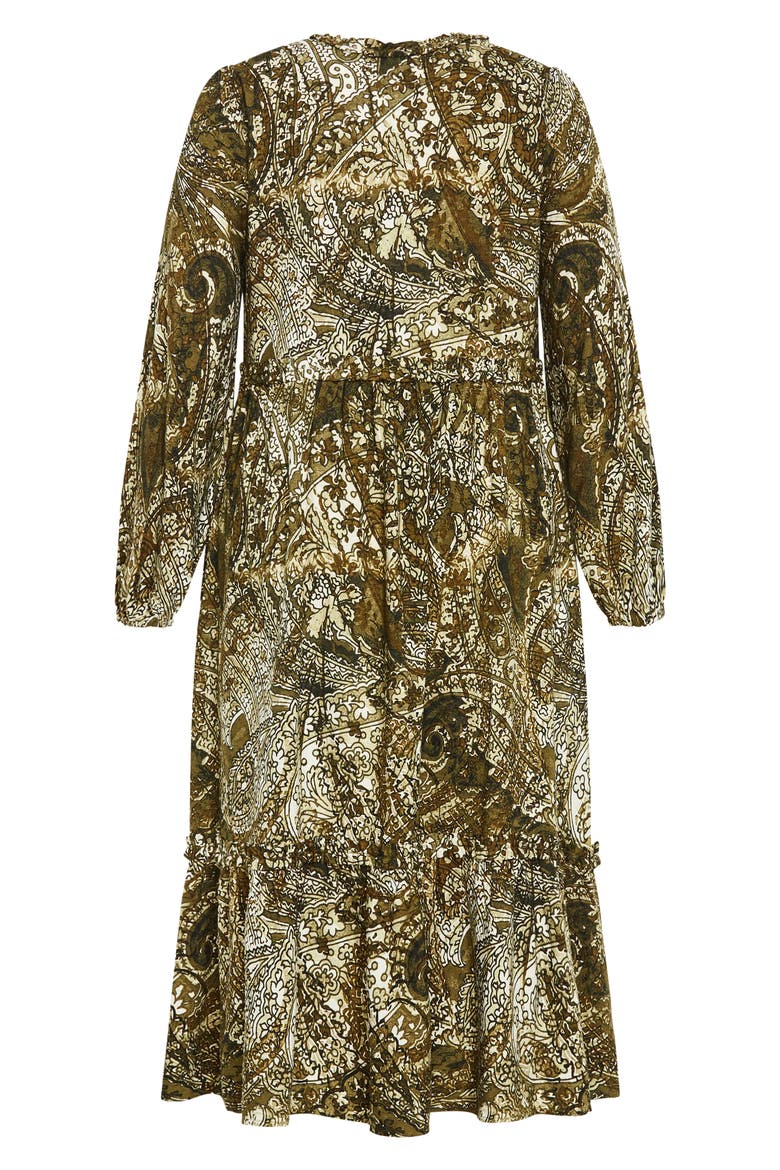 Arya Print Long Sleeve Maxi Dress, Alternate, color, GREEN PRINT