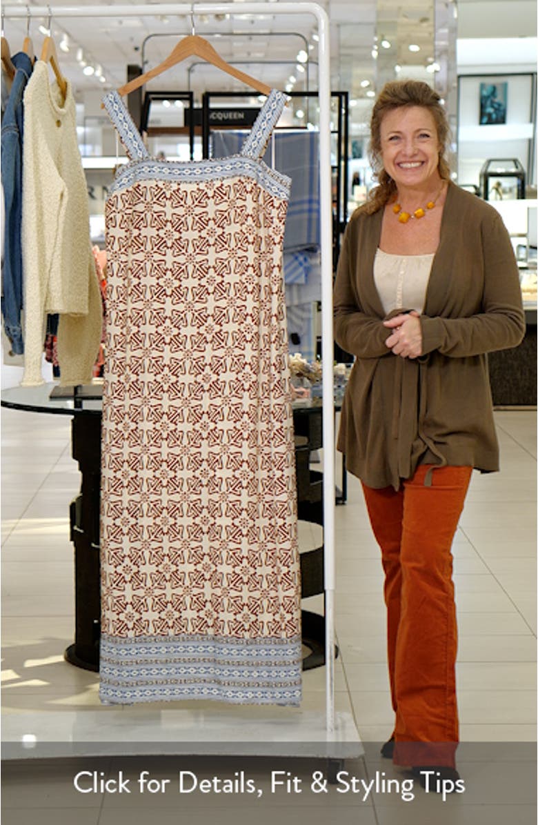 Mixed Print Smock Back Maxi Dress, sales video thumbnail