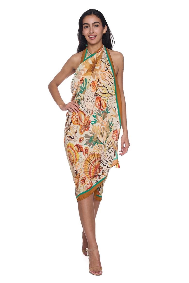Pareo Convertible Midi Cover-Up Dress, Alternate, color, RUST