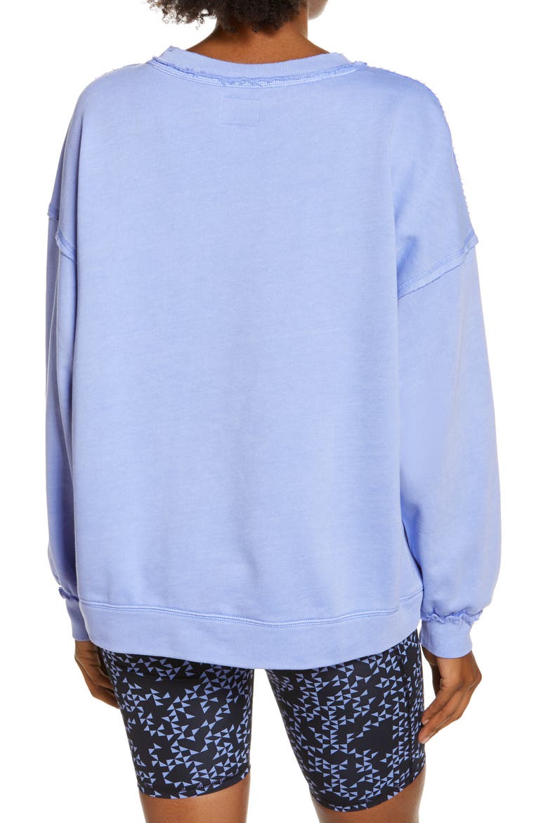 Free People FP Movement Metti Crewneck Sweatshirt, Alternate, color, CERULEAN DREAMS