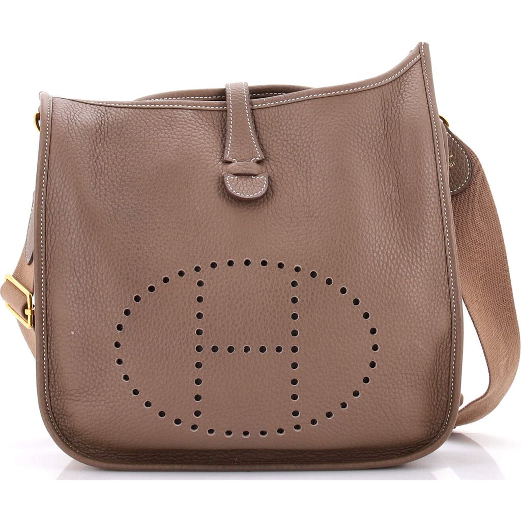 Pre-owned Hermes Hermes Evelyne Bag Gen Iii Clemence Pm In Brown