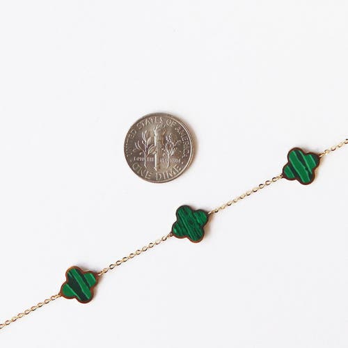 The Lovery Fine Jewelry Small Turquoise Clover Bracelet In Blue