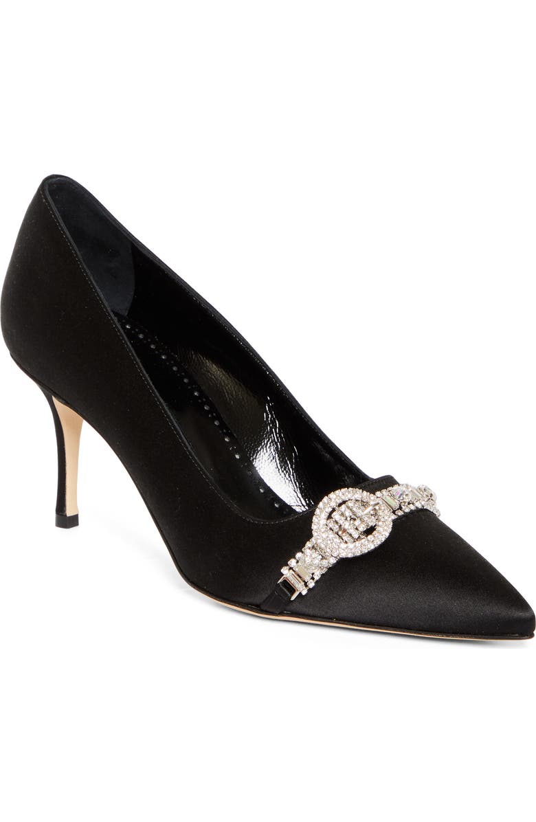 Manolo Blahnik Asapump Crystal Strap Pointed Toe Pump, Main, color,
