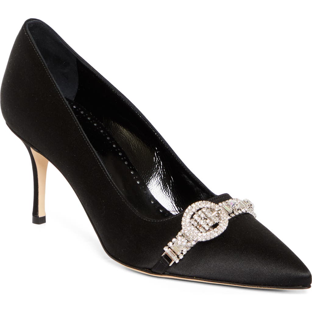 Manolo Blahnik Asapump Satin Pumps In Black