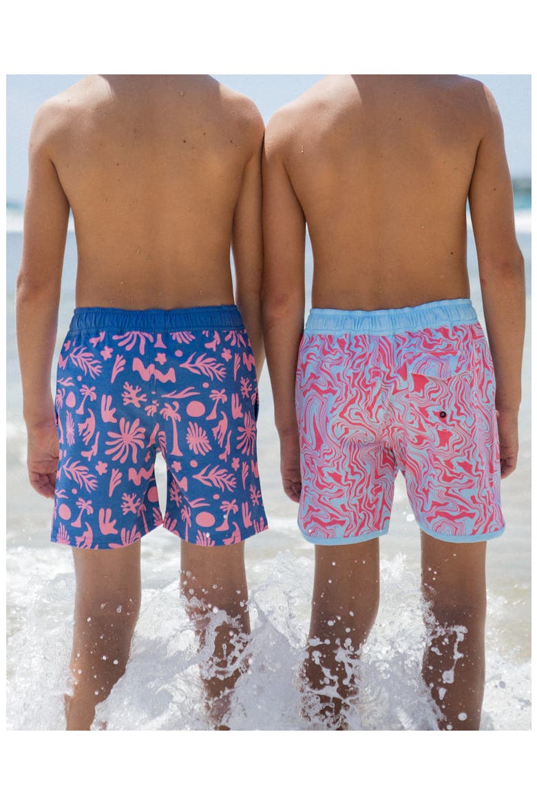 Kids' Sunny Vibes Swim Trunks, Alternate, color, FLAMINGO PINK