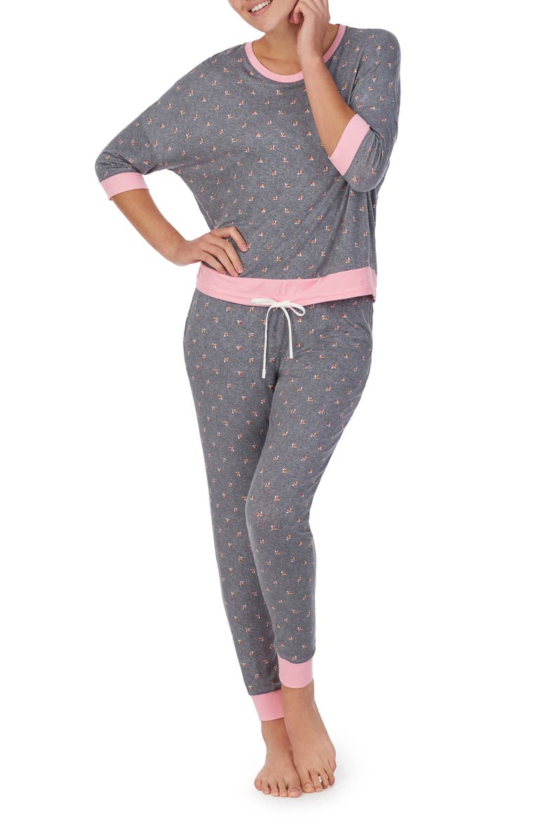 ROOM SERVICE Jersey Pajamas (Nordstrom Exclusive), Main, color, GREY DITS