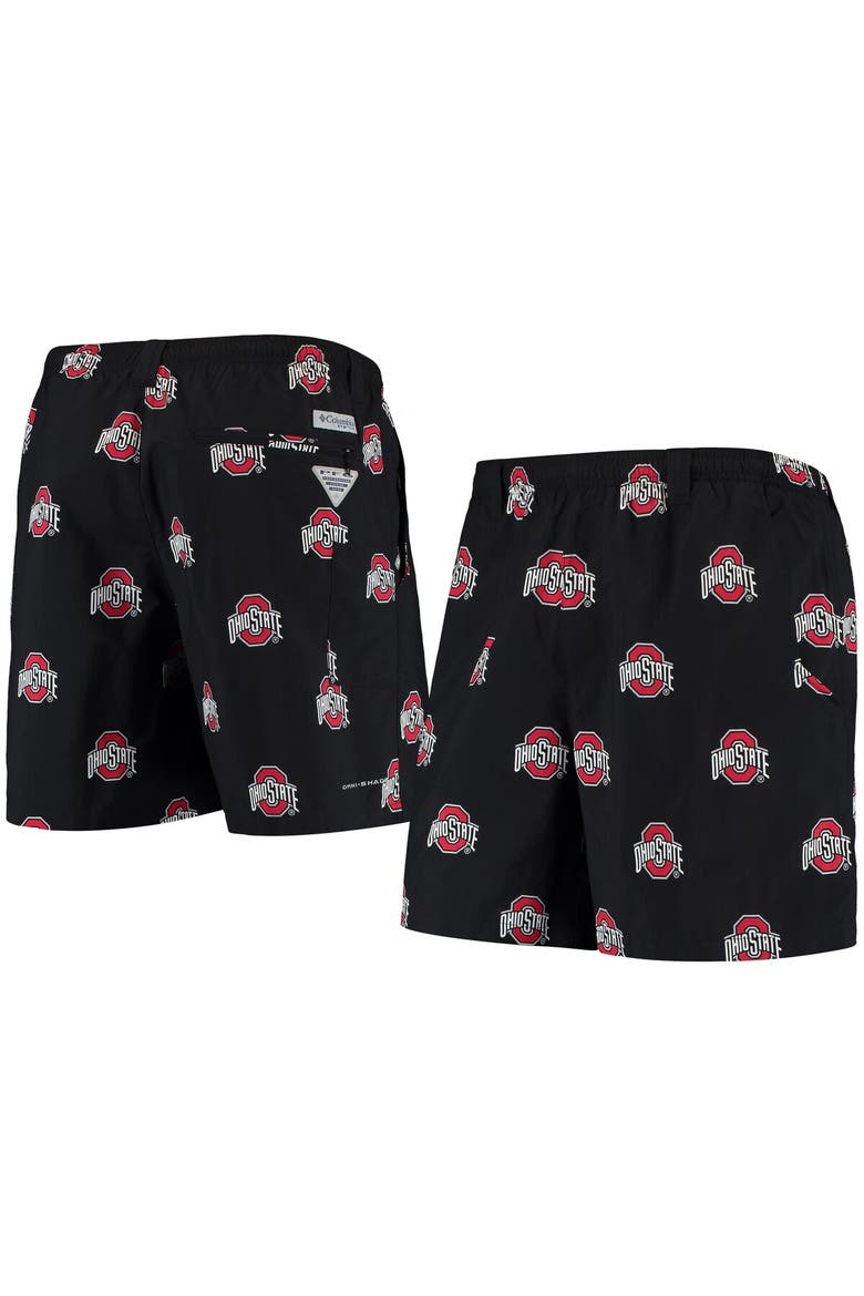 Men's Columbia Black Ohio State Buckeyes PFG Backcast II Omni-Shade Hybrid Shorts, Alternate, color, Black
