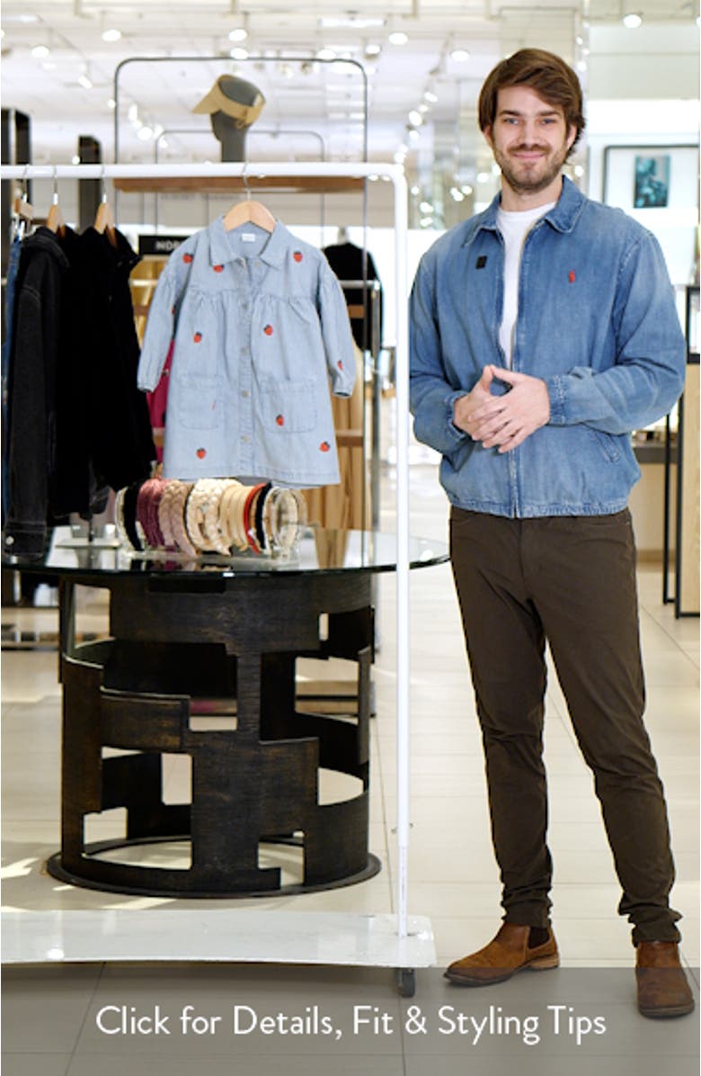 Kids' Embroidered Stripe Button-Up Shirtdress, sales video thumbnail