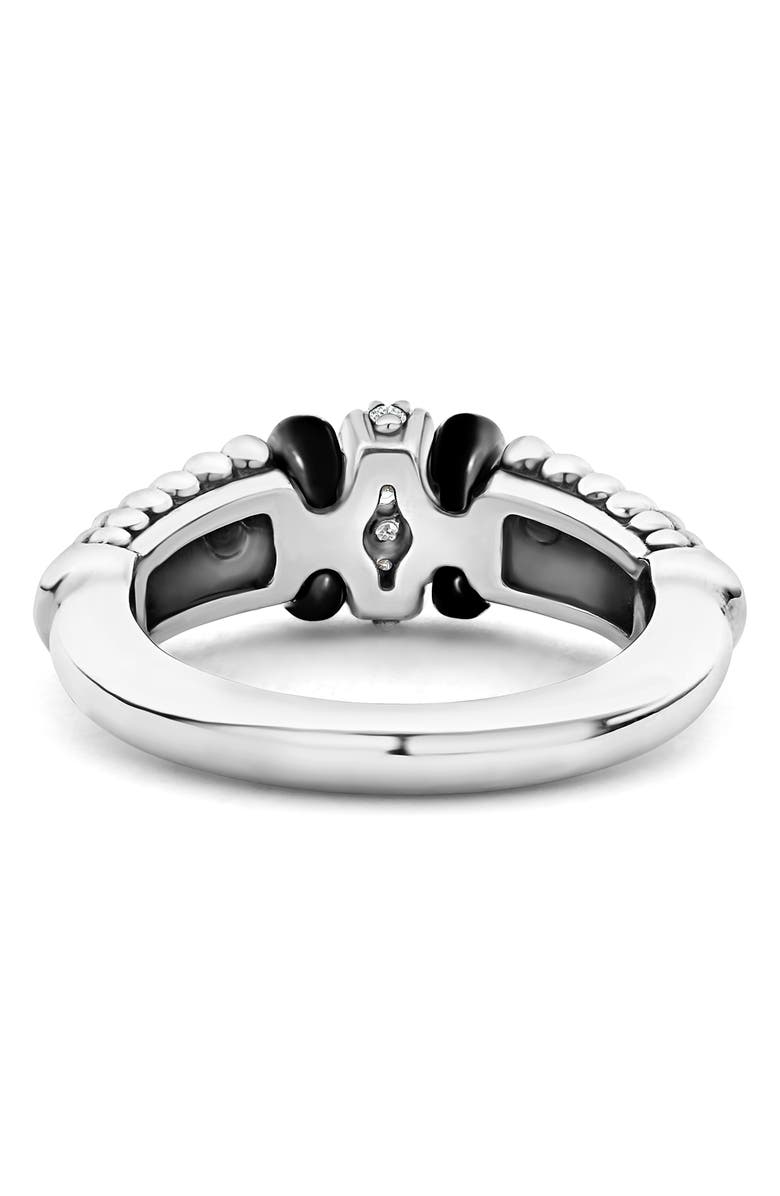 LAGOS Black Caviar Diamond Small Link Ring, Alternate, color, Black