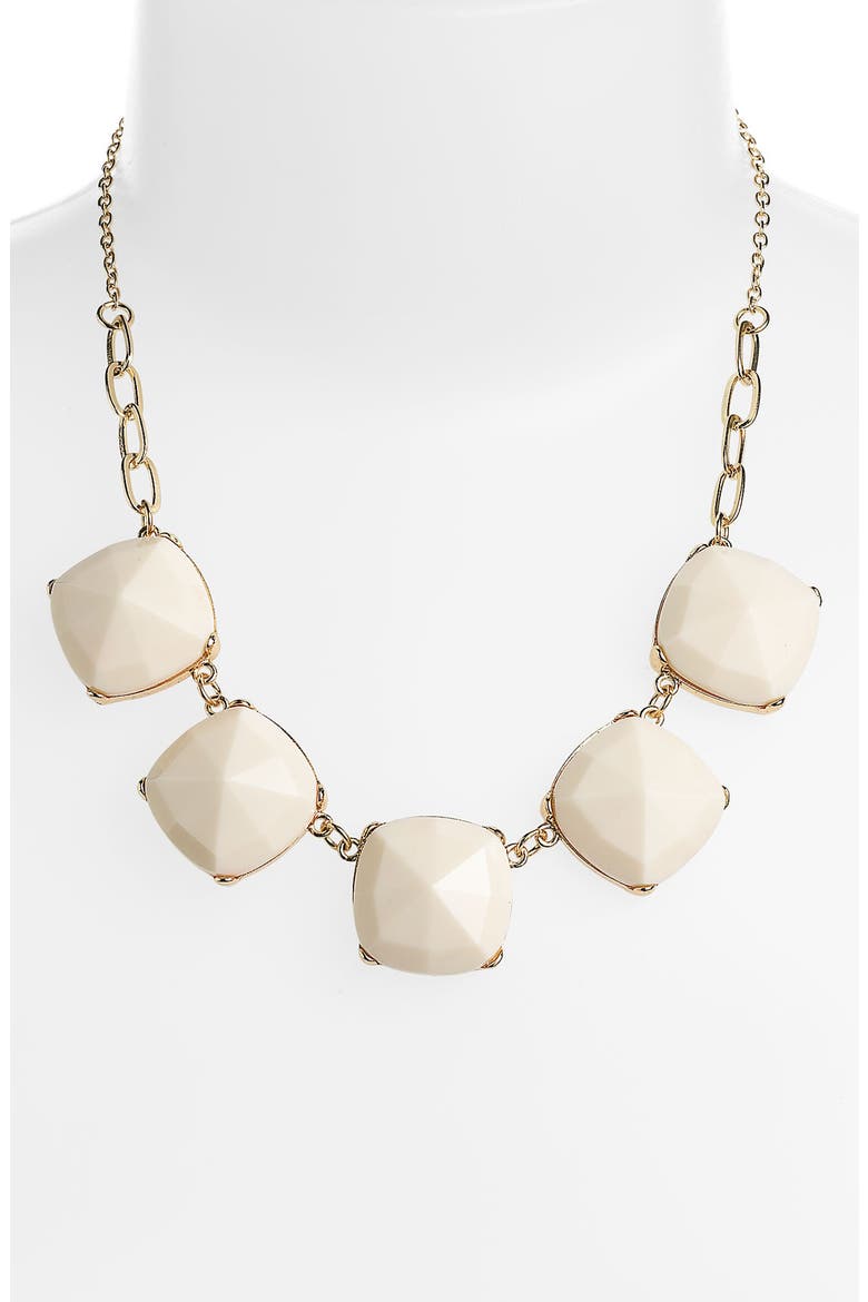 Facet Statement Necklace, Main, color, SHINE GOLD IVORY