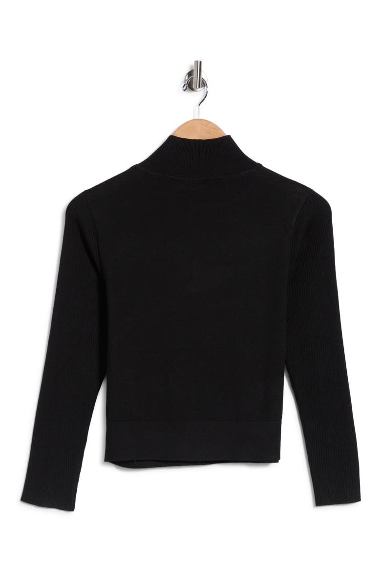 Kamdyn Mock Neck Rib Sweater, Alternate, color, BLACK/ GOLD