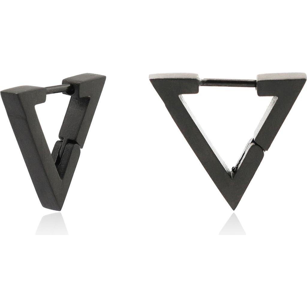 Rebl Gender Inclusive Beau Triangle Hoop Earrings In Gunmetal