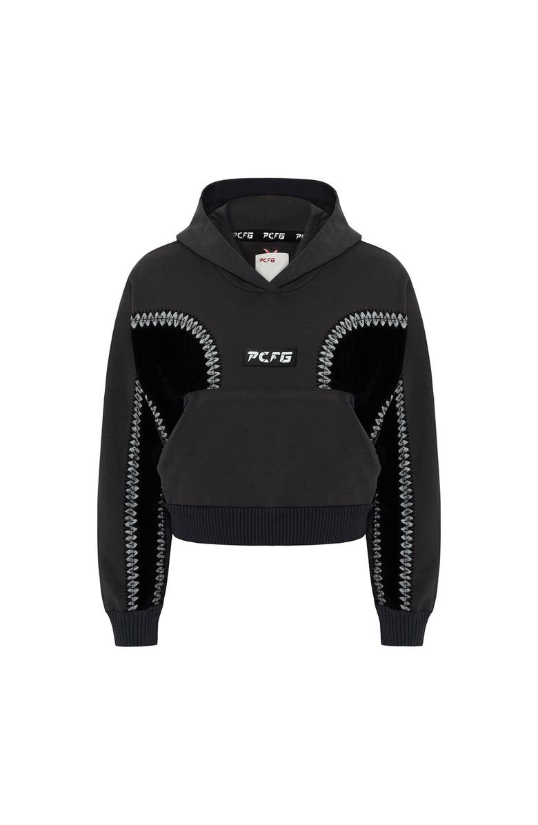 PCFG Cotton Panelled Hoodie, Main, color, Black