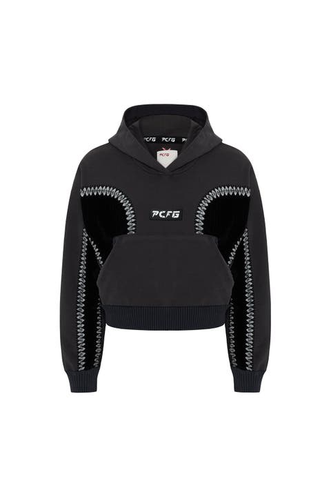 Cotton Panelled Hoodie