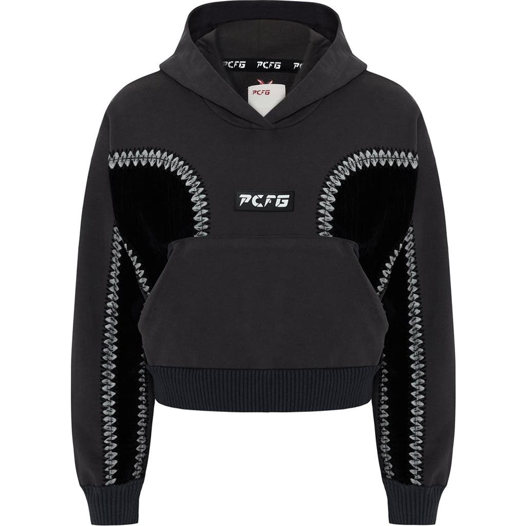 Pcfg Cotton Panelled Hoodie In Black