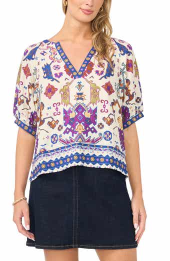 Printed Puff Sleeve Top