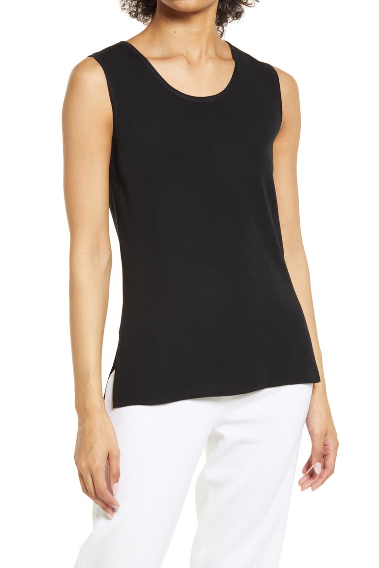 Scoop Neck Sweater Tank, Main, color, BLACK