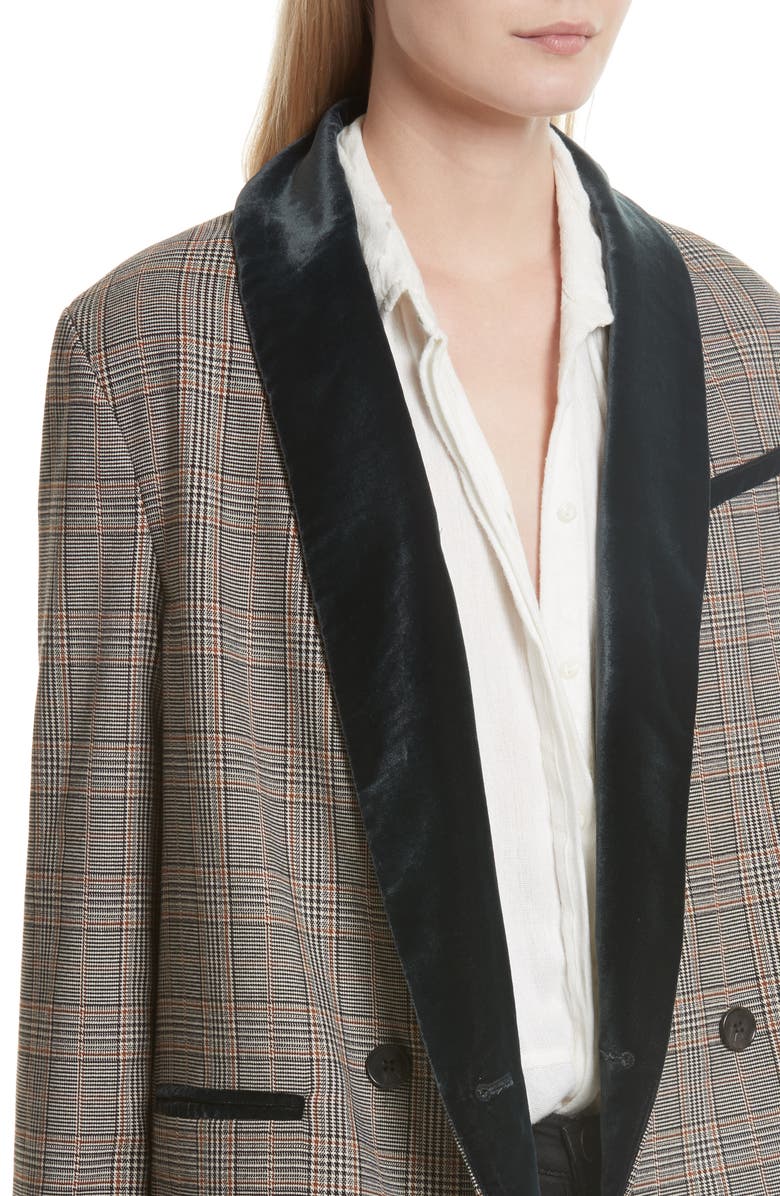 Free People Velvet Trim Blazer, Alternate, color,