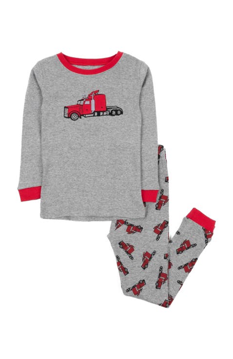 Kids Cotton Two-Piece Printed Pajamas, Vehicles & Machines (Toddler, Little Kid & Big Kid)
