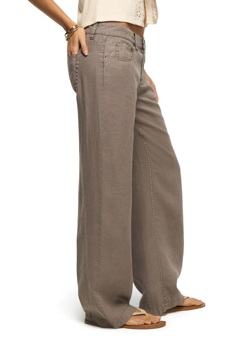 Baggy Wide Leg Linen Pants, Alternate, color, CASTLEROCK